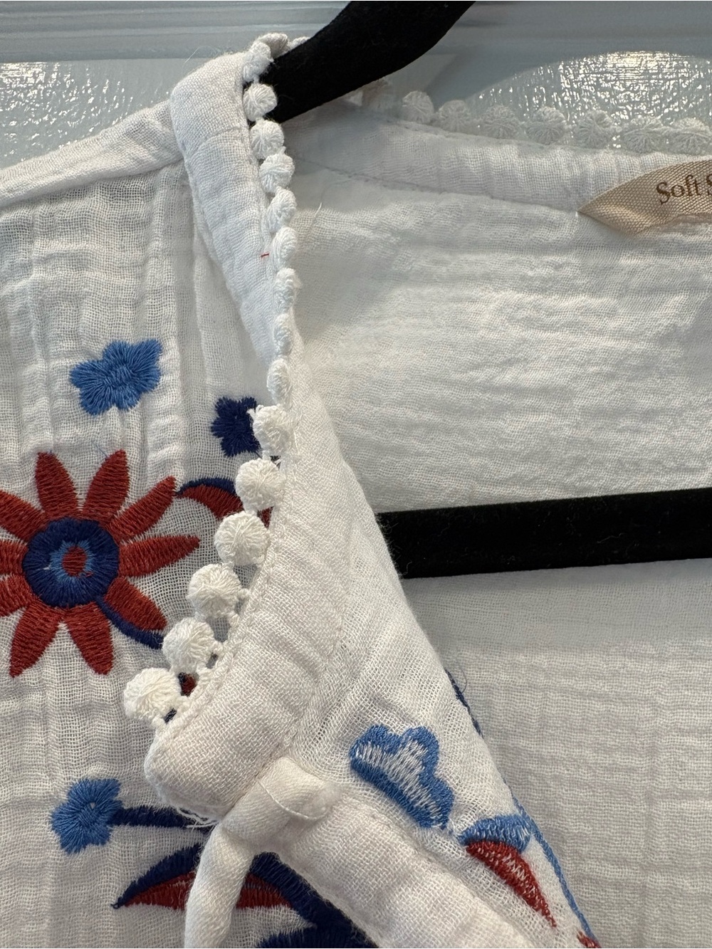 Soft Surroundings White Embroidered Midi Dress Boho 4th of July Americana - Picture 8 of 16